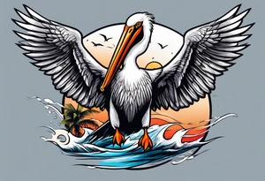 dive diving tucked wings plunge plunging bombing pelican tattoo idea