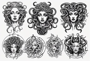 Medusa with no pupils tattoo idea