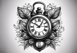 Grenade and clock intertwined tattoo idea