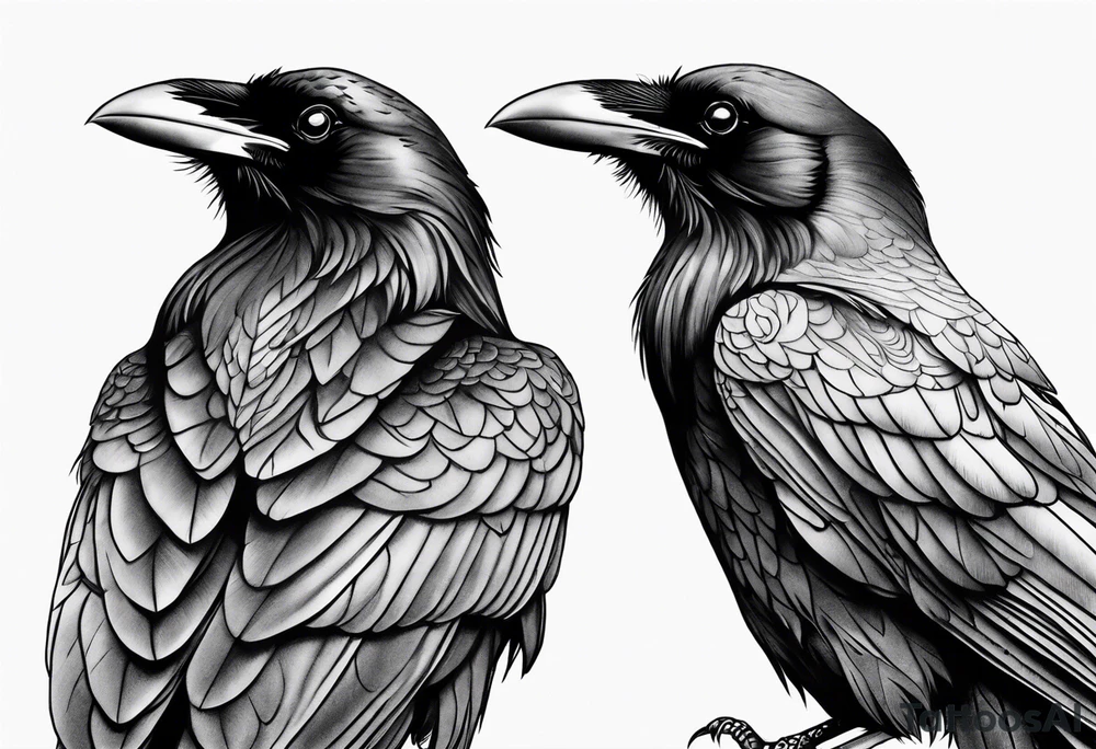 Pair of ravens tattoo idea