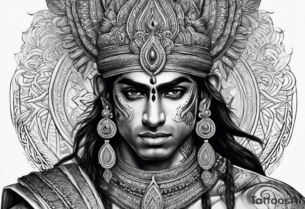 Its a warrior hindu karan tattoo idea