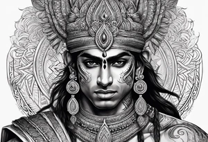 Its a warrior hindu karan tattoo idea