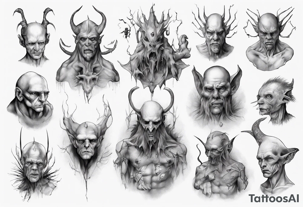 Creature-man tattoo idea