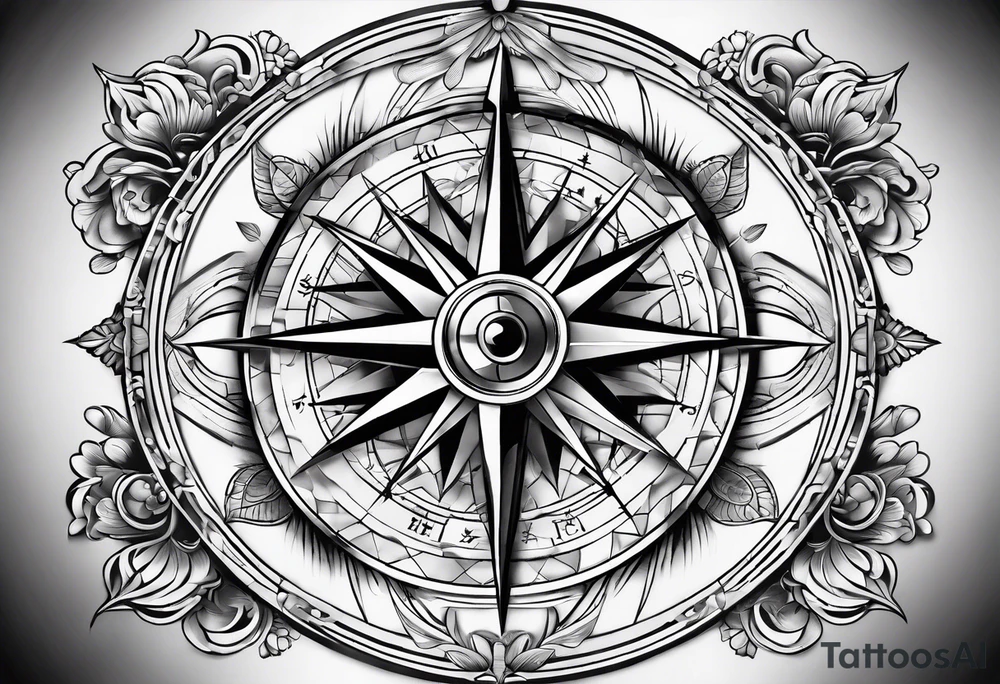 compass on a hand tattoo idea