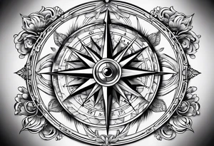 compass on a hand tattoo idea