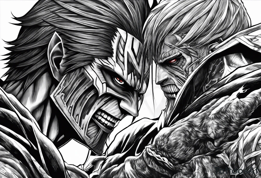 Levi attack on titan fight vs beast titan based of manga drawing tattoo idea
