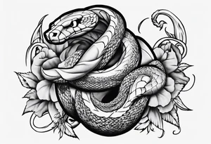 Snake covered in moses tattoo idea