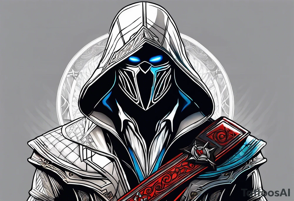 assassins creed character that is in the style of tron tattoo idea