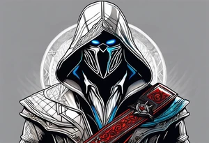 assassins creed character that is in the style of tron tattoo idea