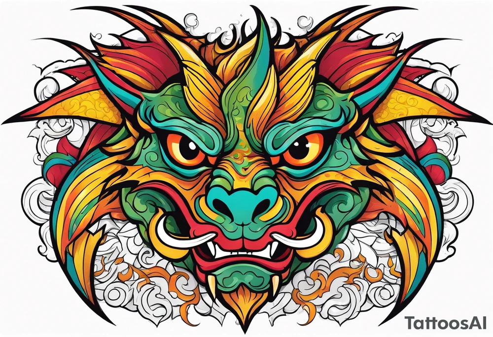 roaring dragons tattoo idea