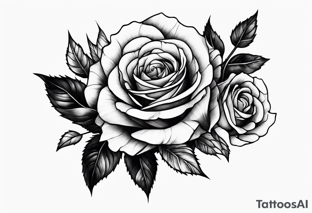 Black rotten roses stack sleeve tattoo idea