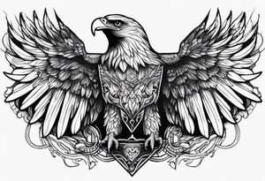 Manly eagle chest tattoo idea