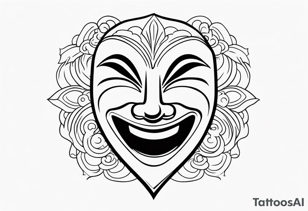 Laughing mask tattoo idea