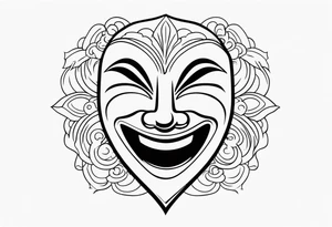 Laughing mask tattoo idea