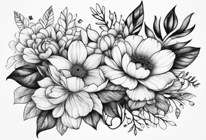 Floral with flowers arm sleeve tattoo idea