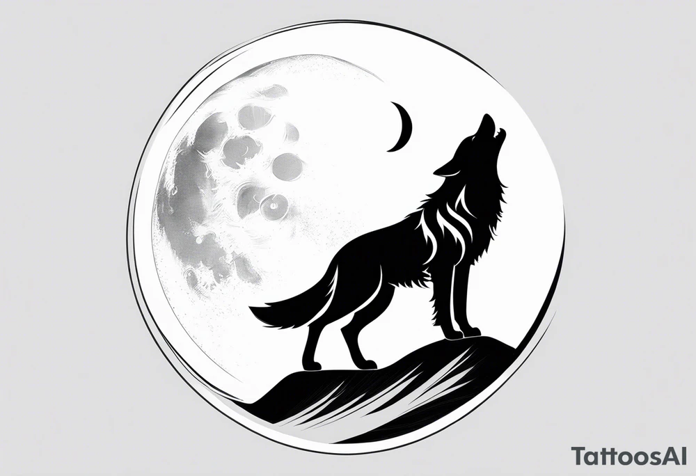 wolf howling at the moon tattoo idea