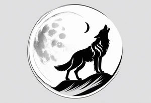wolf howling at the moon tattoo idea