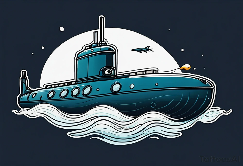 modern submarine surfacing slight left turn tattoo idea modern submarine surfacing slight left turn tattoo idea