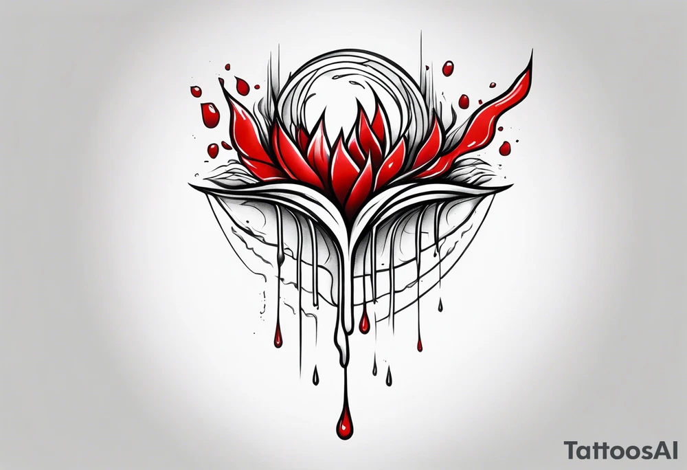 Bleeding tear flows tattoo design tattoo idea