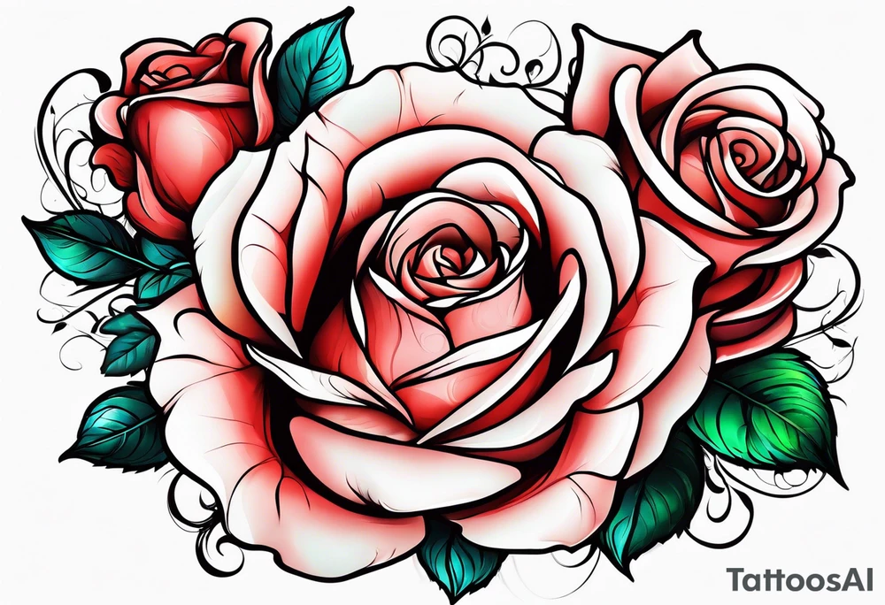 Romantic rose tattoo idea