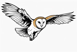 barn owl descending on prey tattoo idea