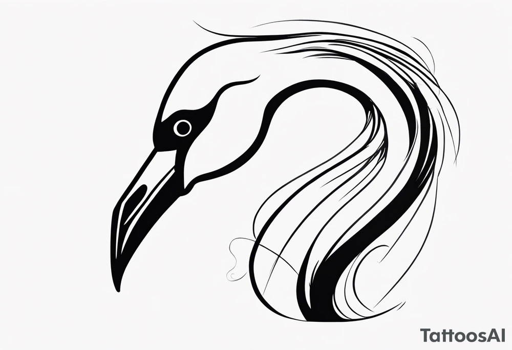 cute flamingo tattoo idea