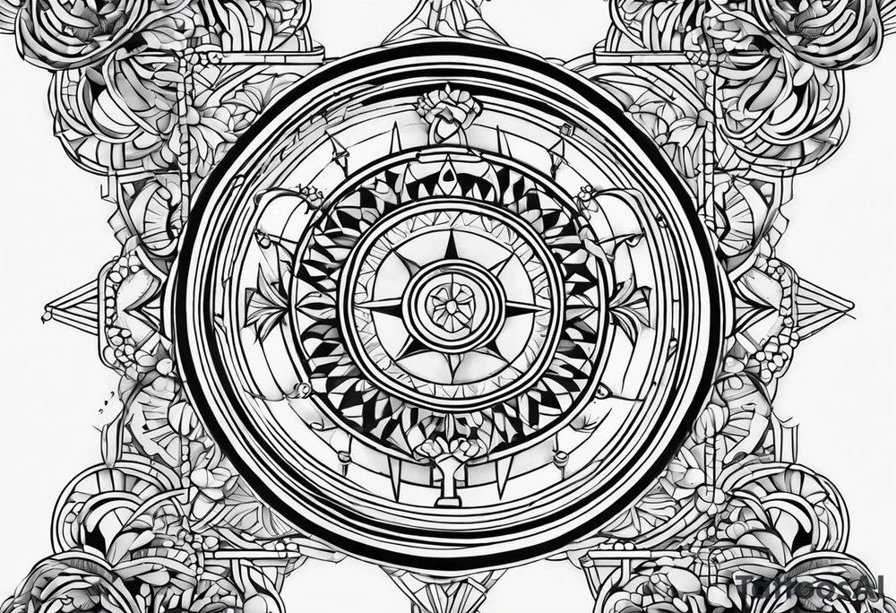 Boussole avec toute les directions tattoo idea