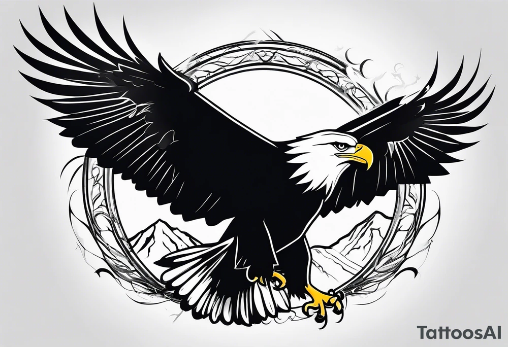 eagles in flight silhouette symbolizing Isaiah 40:31 tattoo idea