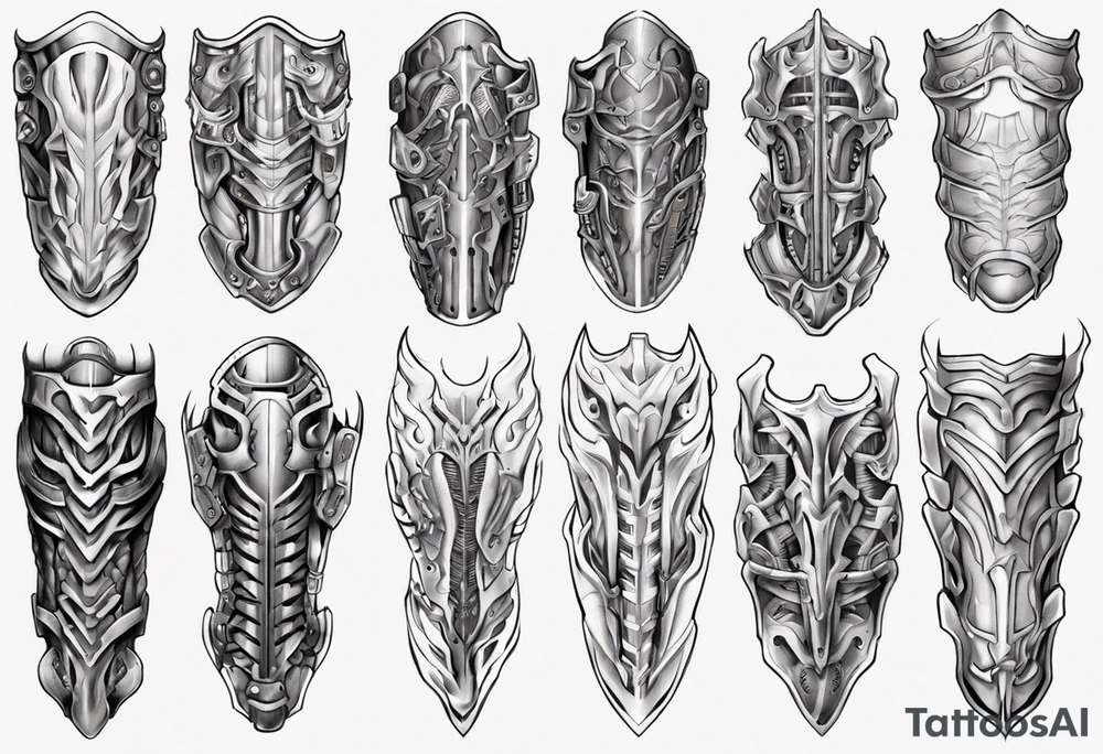Leg armor tattoo idea
