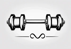 Infinity symbol with dumbbell tattoo idea