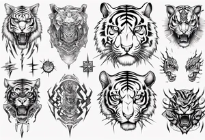 Etherial Tiger and lightning tattoo idea