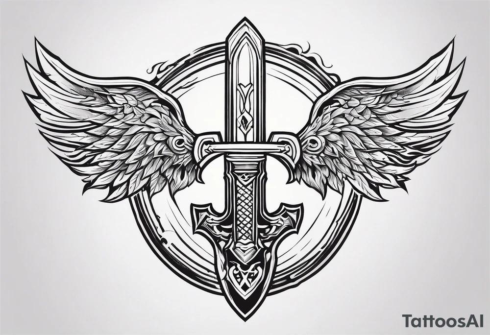 Valhalla shiel sword symbol tattoo idea