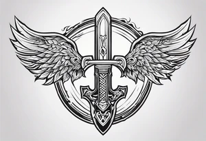 Valhalla shiel sword symbol tattoo idea
