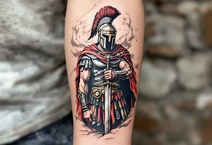 gladiator roman soldier standing colosseum interior combat sword helmet cape sand wind eagle legion tattoo idea