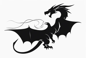 Silhouette minimal wyvern tattoo idea