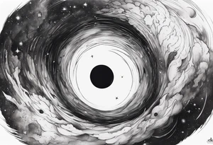 black hole absorbing things around put on my forearm tattoo idea