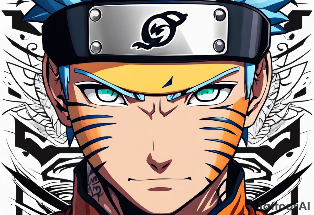 naruto headband with the letters AR in the middle tattoo idea