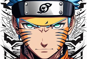 naruto headband with the letters AR in the middle tattoo idea