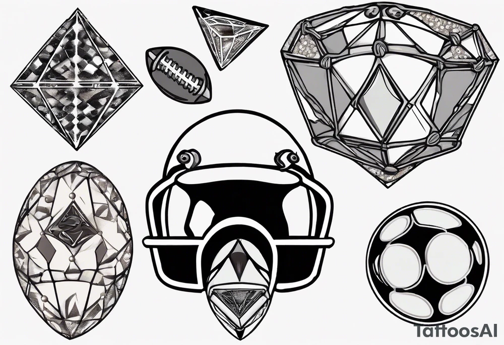 Dad drums diamonds pearls football sports tattoo idea
