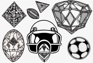 Dad drums diamonds pearls football sports tattoo idea