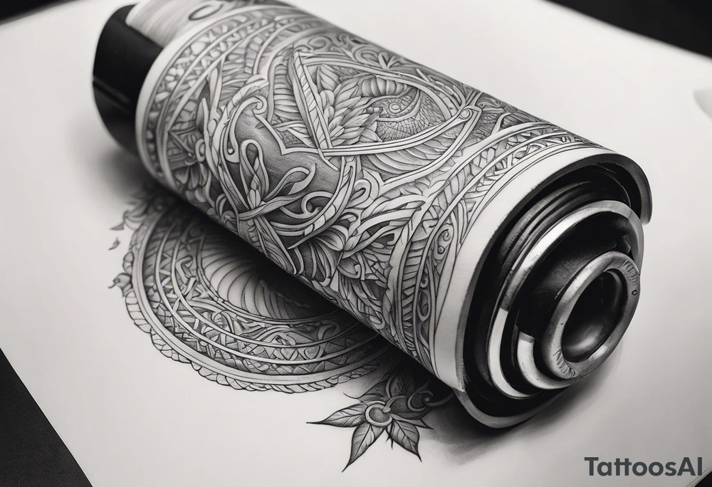 A scroll that says "There's opportunity when living with loss, I discover myself when I fall short" tattoo idea