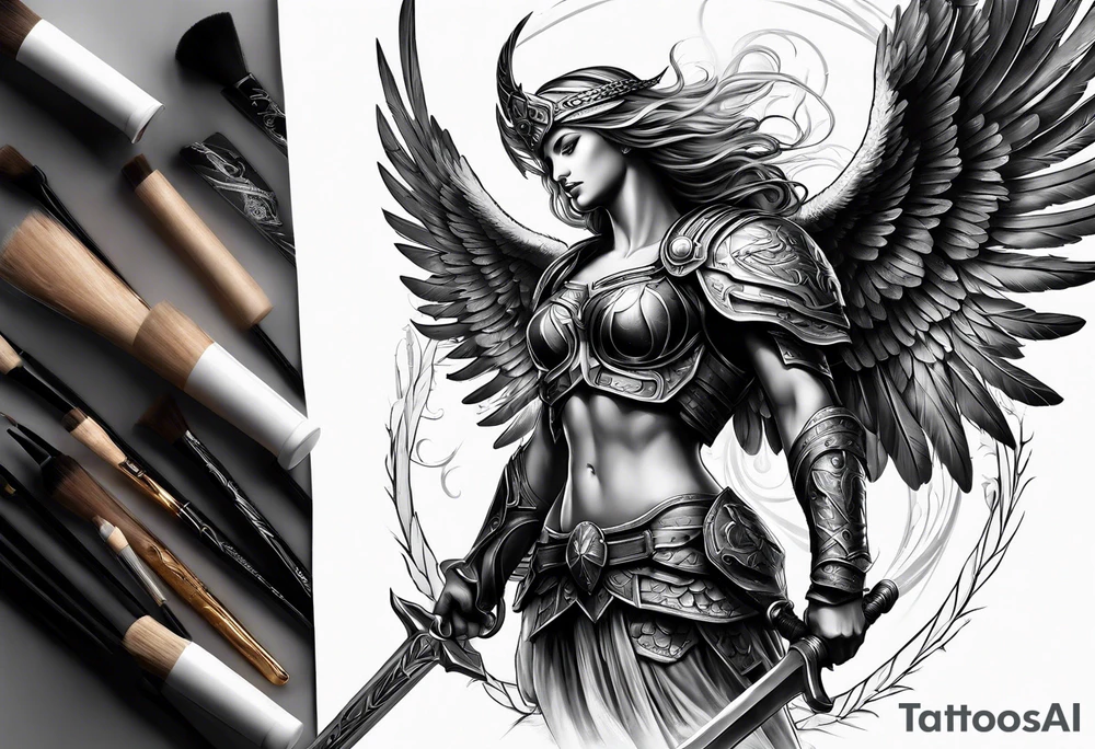 archangel warrior tattoo idea