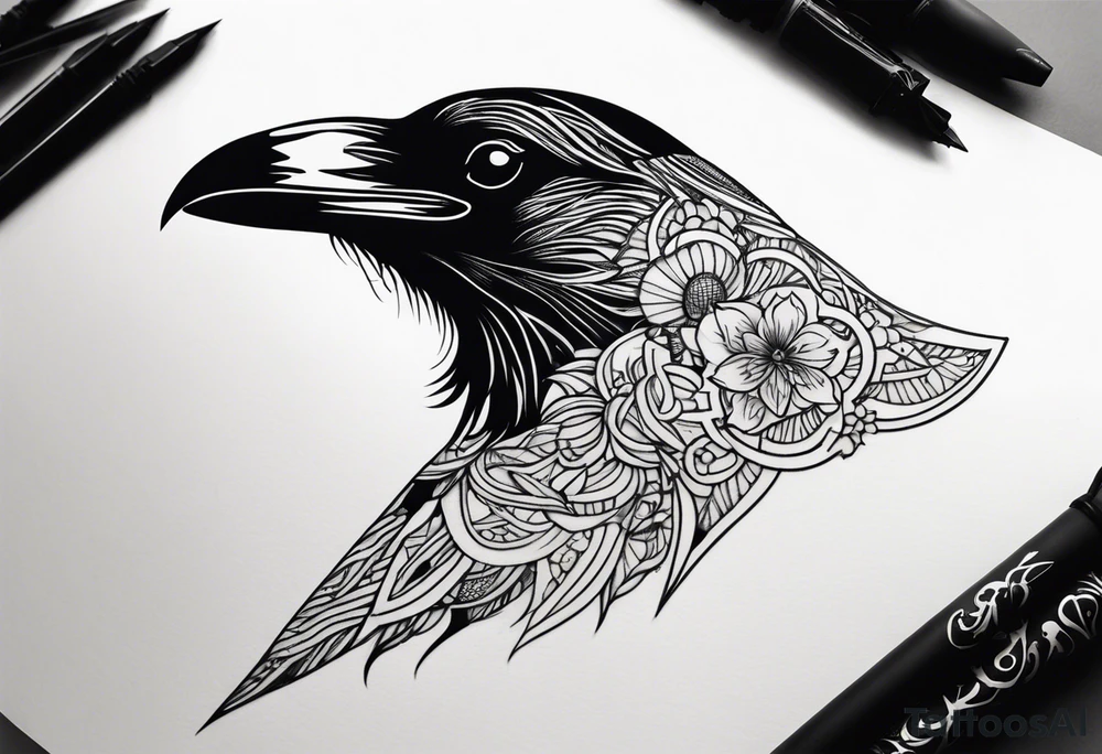 A raven tattoo idea