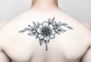 Make something similar to this. It should be a small, unique floral design. Use soft shading. tattoo idea