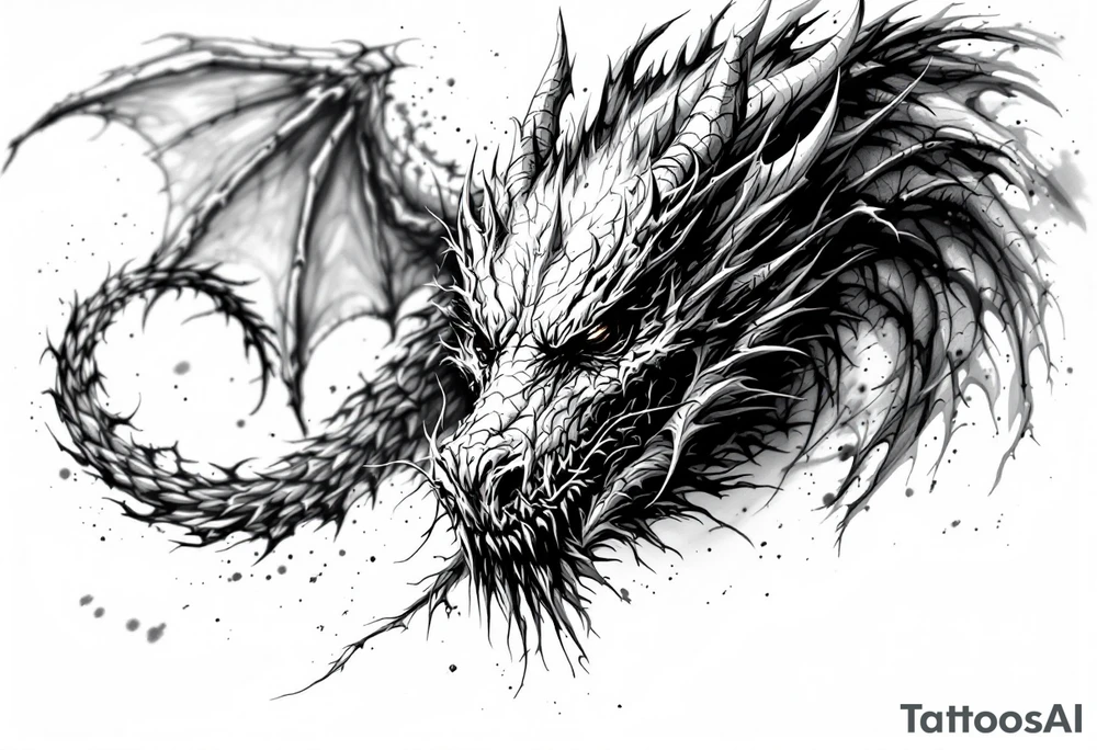 scary dragon tattoo idea