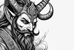 Headshot of baphomet tattoo idea