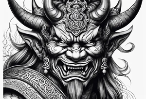 japanese demon tattoo idea