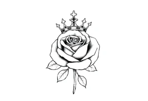 A Rose with a kings crown on it tattoo idea