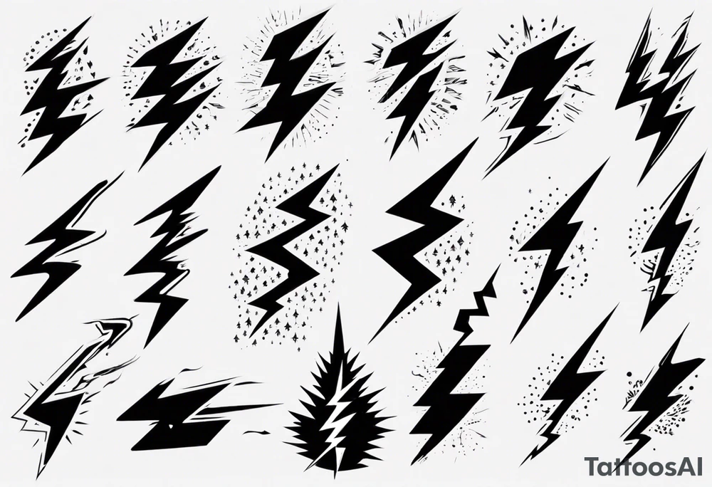 Multiple lightning strikes tattoo idea