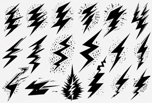 Multiple lightning strikes tattoo idea